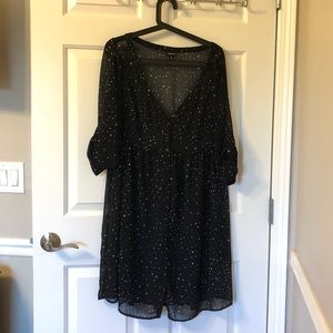 Sheer Black Dress with Star Print